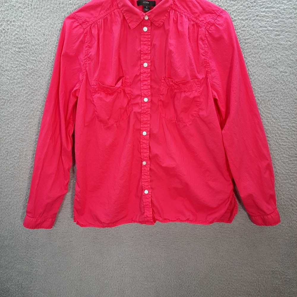 J Crew Shirt Womens 6 Pink Long Sleeve Top Preppy Careerwear Workwear Casual - Picture 10 of 13